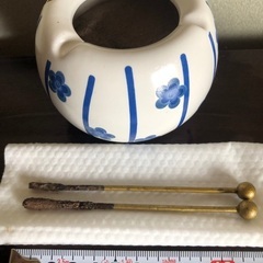ミニ火鉢 灰入り インテリア オブジェ 茶会 和風の画像