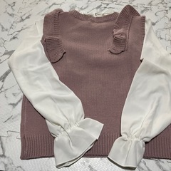 INGNI フリル付きピンクニットベストの画像