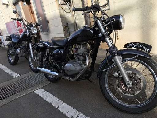 KAWASAKI エストレヤRS 黒/青 エンジン始動動画 自賠責保険で乗れます