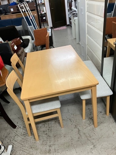 Y2502-770 ニトリ ダイニングテーブルセット イス2脚&ベンチセット ※バラ売り不可 キズ汚れ有り