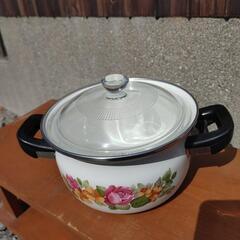 昭和レトロ ホーロー 両手鍋 19cm