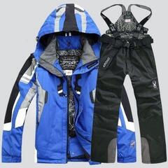 Spyder スキーウェアセット 青ジャケット 黒パンツ