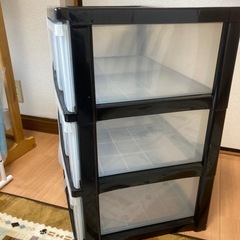 プラスチック3段チェスト　usedの画像
