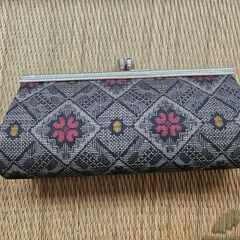 大島紬 クラッチバッグ