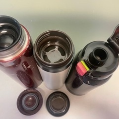 水筒　魔法瓶3本、ペットボトルカバーセット　タイガー、ピーコック、ココカフェ　保冷　女の子の画像