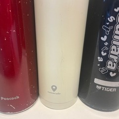 水筒　魔法瓶3本、ペットボトルカバーセット　タイガー、ピーコック、ココカフェ　保冷　女の子の画像