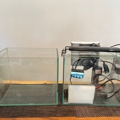 横浜 引取り限定！熱帯魚GEX 水槽2つセット ポンプ/ヒーター...