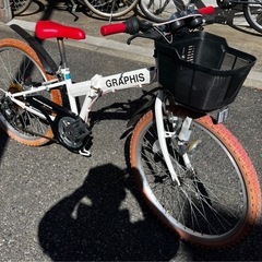 「お話中」中古：GRAPHIS 子供用自転車 折りたたみ 6段ギア
