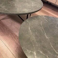 大理石風ローテーブルセットの画像