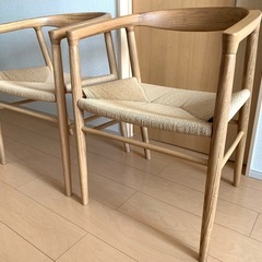無印良品　オーク材ペーパーコードアームチェアの画像