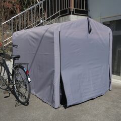 アイリスプラザ サイクルハウス ガレージ3台用、ウエイトバッグ　２カ月使用の中古ですの画像