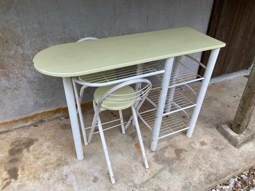 カウンターテーブル・椅子2脚セット