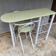 カウンターテーブル・椅子2脚セット　