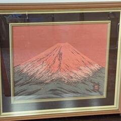 赤富士　日本画　アート　富士山　縁起物