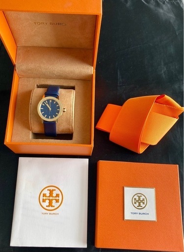 《未使用品》TORY BURCH Gigi Leather/NAVY TBW2001