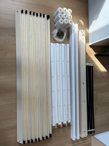 すのこベッド 天然木 耐荷重約200kg ホワイト ダブル 幅約1410×長さ約1974mm 高さ20cmベッドフレーム ベッド説明書有り