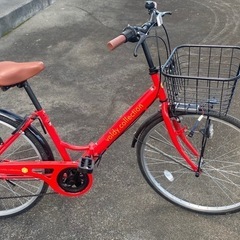 赤自転車26インチの画像