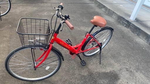 赤自転車26インチ