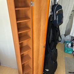 姿見付き隙間収納棚の画像