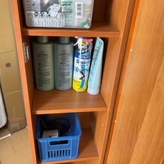 姿見付き隙間収納棚の画像