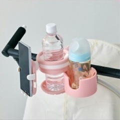 ベビーカーにつけるスマホドリンクホルダーの画像