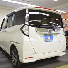 【オリジナル信用回復ローン対応可 　試乗出来ます　最短納車１０日】H31年（令和元年）ダイハツトールカスタムGターボSA3　ＥＴＣ　純正ナビ　フルセグＴＶ　Ｂｌｕｅｔｏｏｔｈ再生　全方位パノラマカメラ　クルーズコントロールドラレコ（前後カメラ）　シートヒーター（前席）　オートエアコン　シートテーブル　両側パワースライドドアの画像