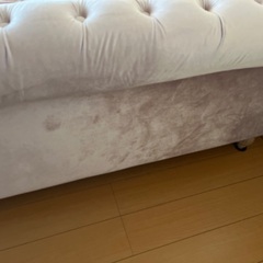 高級ベルベットソファー3人がけ＋オットマン　値下げの画像