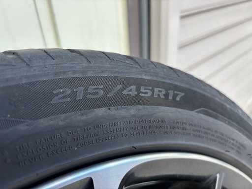 トヨタ 86 純正 215/45R17 PCD100/5H　夏タイヤ付き　バリ溝！