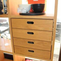 ★特別価格 大幅値下げ！★MUJI 無印良品 スタッキングシェルフ 4BOX＋4引き出し付 美品販売！★大田区配送・品川区 設置無料★店頭取引歓迎！の画像