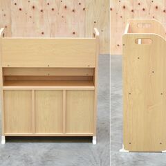 【3/2受渡終了】≪yt1836ジ限≫ 美品 絵本棚 マガジンラック アイリスオーヤマ製 絵本ラック ER-6030 ライトメープル えほん棚/ナチュラル系カラー/教科書/新入学/入園/児童/幼児/中古家具/宮城県仙台市 70210-12の画像