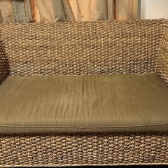 ラタン風アームソファ アジアンソファー セット売りの画像