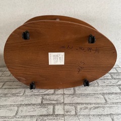 木製丸型テーブル　キャスター付きの画像