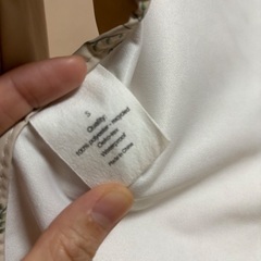 お食事エプロン（小麦柄）長袖　ポケット付きの画像