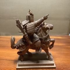 木彫り　武者の画像