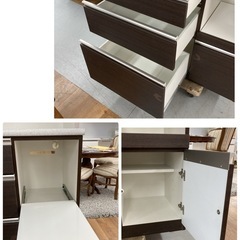ジモティー限定価格！S386 ⭐ NITORI ニトリ キッチンボード アルミナ ソフトクローズ搭載 幅100.5 USEDの画像