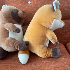 きつねとたぬき　BIGぬいぐるみの画像