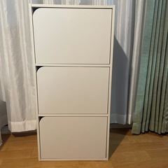 ニトリ３段ボックスBOX扉つきホワイト白