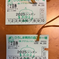 ひろしま　県民の森スキー場　リフト回数券