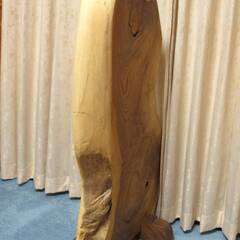 木製 天然木 一枚板 衝立 ついたて発送可能 ★ 高さ129㎝ 幅84cm 奥行38.5ｃｍ 板厚8cm ★ 観音 木彫り 彫刻 古民家 置物 間仕切り の画像