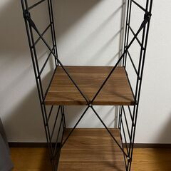 [山善] ラック (キャスター付き) 【全体耐荷重100㎏】 棚板カンタン高さ調節 幅45.5×奥行41.5×高さ128㎝ 組立品 ブライトブラウン MWS-12444C(BBR/SBK)の画像