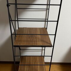 [山善] ラック (キャスター付き) 【全体耐荷重100㎏】 棚板カンタン高さ調節 幅45.5×奥行41.5×高さ128㎝ 組立品 ブライトブラウン MWS-12444C(BBR/SBK)の画像