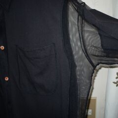ジャンポールゴルチェHOMME　デザインシャツ　サイズ48　黒の画像