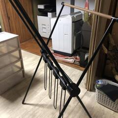 【松本市引き取り限定】コンパクトX型物干し（室内干しパイプハンガー）