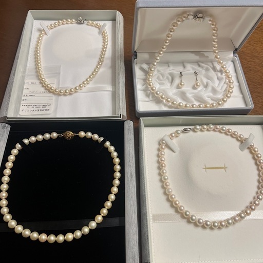 お値段交渉可！良質！本真珠 あこや真珠 シャンパンゴールド真珠 ネックレス イヤリングピアス等数点38,000円～