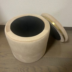 収納付きスツール（ベージュ）の画像