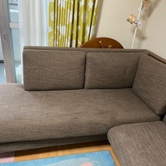 L字ソファ　ニトリ　ブラウン　の画像