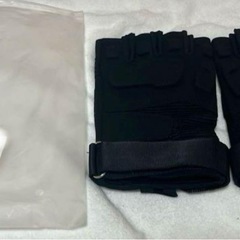 戦術半指手袋 本革製 アウトドア　保護パッド付き手袋　M