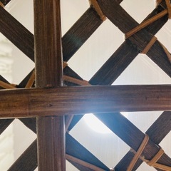 ラタンガラステーブル　四角　レトロ　の画像
