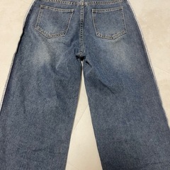 美品🎀ིྀフリンジラインデニムパンツ Sの画像