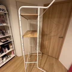 ハンガーバー付 洗濯機ラックの画像